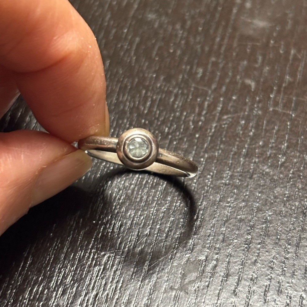 JAMES AVERY STERLING SILVER REMEMBRANCE RING WITH AQUA SIZE 7